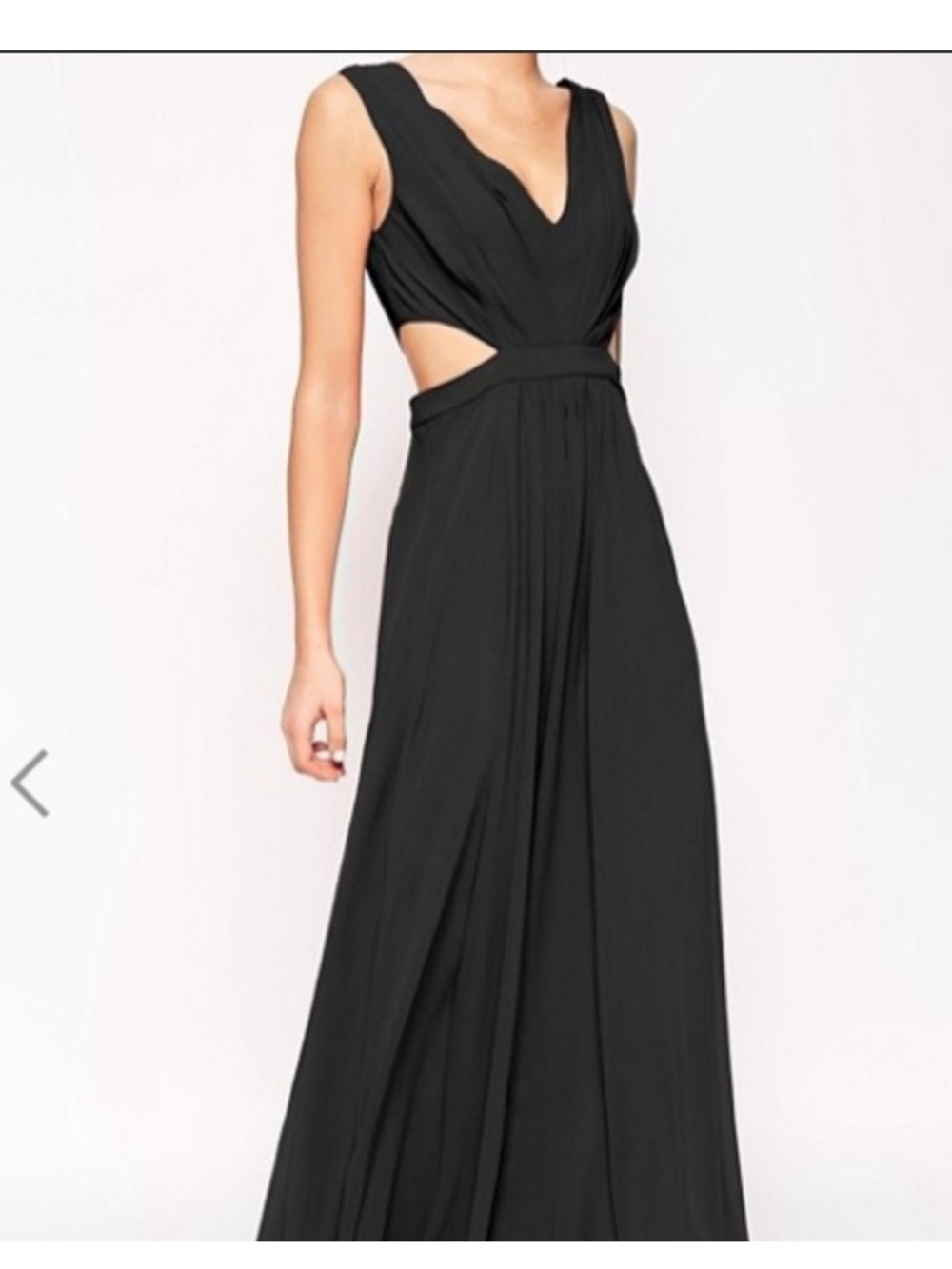 ASOS black maxi dress with side cut out size 2 - Picture 3 of 11